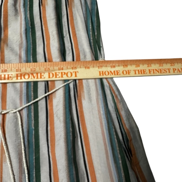 The Korner Sleeveless Stripe Shirt Dress Women’s L Beige Green Button Front NWT - Picture 5 of 8